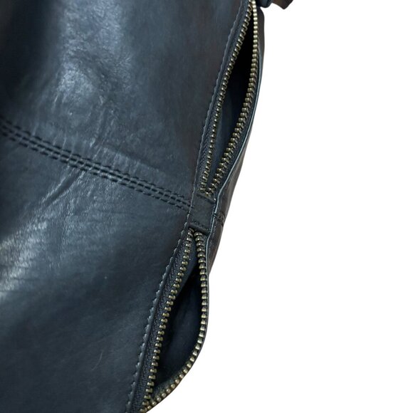 AMSTERDAM HERITAGE Shoulder Bag Black Slouchy Multiple Zippers Bronze Hardware - Picture 6 of 15
